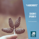 4 Agreements for Leaders, shows a stem with 4 baby pinecones attached.