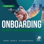 Season 6 Episode 18: Onboarding Is Not An Orientation, shows shaking hands.