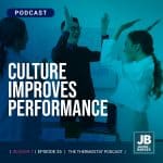 Season 7 Episode 35: Culture Improves Performance, image of two people high-fiving each other in office