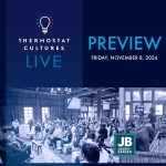 Season 8 Episode 44: ThermostatCulturesLIVE.com Event Preview. Image of the room at TCL in Columbus Ohio filled with business leaders and serious thinkers listening to the panel discussion and hybrid event.