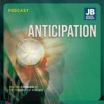 Season 8 Episode 51: Anticipation. Image of a clock in hand glowing. What does the future hold?