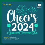 Season 8 Episode 52: Cheers to 2024! Image of fireworks and glasses being raised with graphics of an arrow and heart under text of Cheers to 2024